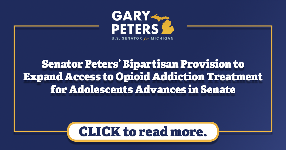 Senator Peters’ Bipartisan Provision to Senator Gary Peters